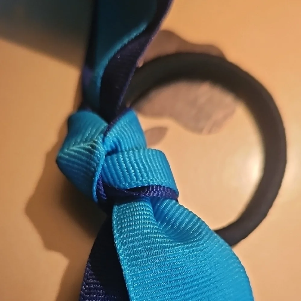 Girls NWT Turquoise Blue Hair Bow with Rhinestone 'Flip For Gymnastics'